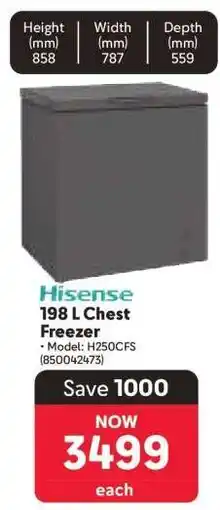 Makro Hisense 198 L Chest Freezer offer