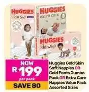 Game Huggies Gold Skin Soft Nappies OR Gold Pants Jumbo Pack OR Extra Care Nappies Value Pack offer
