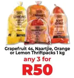 Food Lover's Market Grapefruit 4s, Naartjie, Orange or Lemon Thriftpacks 1 kg offer