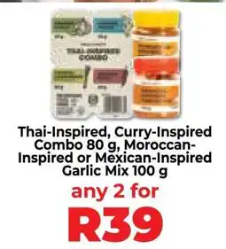 Food Lover's Market Thai-Inspired, Curry-Inspired Combo 80 g, Moroccan-Inspired or Mexican-Inspired Garlic Mix 100 g offer