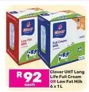 Game Clover UHT Long Life Full Cream OR Low Fat Milk 6 x 1L offer