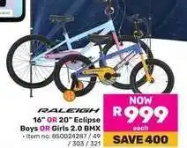 Game Raleigh 16 OR 20 Eclipse Boys OR Girls 2.0 BMX offer