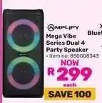 Game Amplify Mega Vibe Series Dual 4 Party Speaker offer