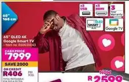 Game 65” QLED 4K Google Smart TV offer