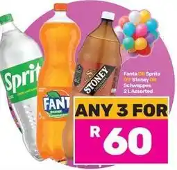Game Fanta, Sprite, Stoney, Schweppes 2L Assorted offer