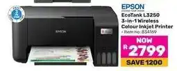 Game EPSON EcoTank L3250 3-in-1 Wireless Colour Inkjet Printer offer