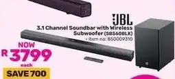 Game JBL 3.1 Channel Soundbar with Wireless Subwoofer (SB5600BLK) offer
