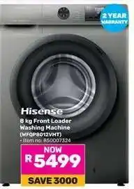 Game Hisense 8 kg Front Loader Washing Machine offer