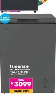 Game Hisense 141 L Metallic Chest Freezer (H180CFS) offer