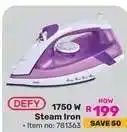 Game DEFY 1750 W Steam Iron offer