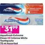 Game Aquafresh Extreme Clean OR Intense White Toothpaste offer