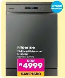 Game Hisense 13 Place Dishwasher H13DETG offer