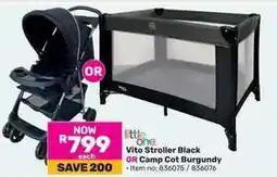 Game Vito Stroller Black OR Camp Cot Burgundy offer