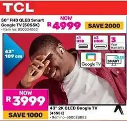 Game 50 FHD QLED Smart Google TV (50S5K) offer