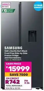 Game Samsung 560 L Gentle Matt Black Frost Free Side-by-Side Freezer Fridge offer