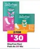 Game Stayfree Maxi Pads 8s or 10s offer