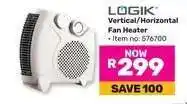 Game Logik Vertical/Horizontal Fan Heater offer