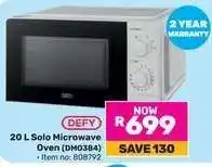 Game DEFY 20 L Solo Microwave Oven (DM0384) offer