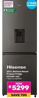 Game Hisense 222 L Bottom Mount Freezer Fridge offer