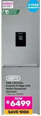 Game DEFY 348 L Bottom Freezer Fridge with Water Dispenser (DAC645) offer