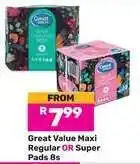 Game Great Value Maxi Regular OR Super Pads 8s offer