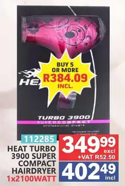 Arrow Cash And Carry Heat turbo 3900 super compact hairdryer offer