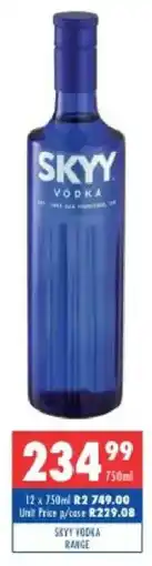Ultra Liquors Skyy vodka range offer