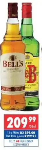 Ultra Liquors Bell's or J&B blended scotch whisky offer