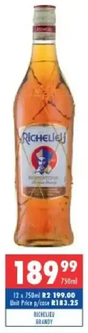 Ultra Liquors Richelieu brandy offer