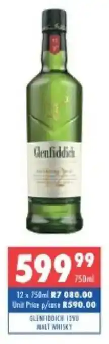 Ultra Liquors Glenfiddich 12yo malt whisky offer
