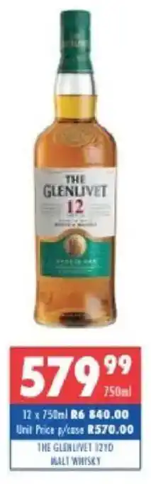 Ultra Liquors The glenlivet 12yo malt whisky offer