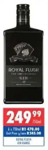 Ultra Liquors Royal flush gin range offer