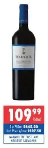 Ultra Liquors Warwick the first lady cabernet sauvignon offer