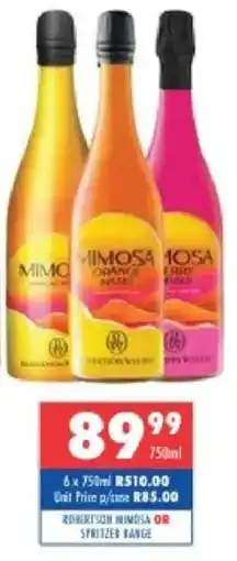 Ultra Liquors Rrobertson mimosa or spritzer range offer