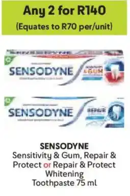 Makro Sensodyne Sensitivity & Gum, Repair & Protect or Repair & Protect Whitening Toothpaste offer