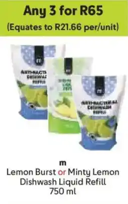 Makro m Lemon Burst or Minty Lemon Dishwash Liquid Refill offer