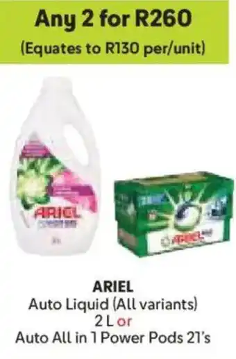 Makro Ariel Auto Liquid or Auto All in 1 Power Pods offer