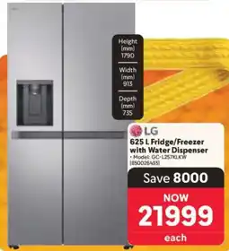 Makro LG Fridge/ Freezer with Water Dispenser offer