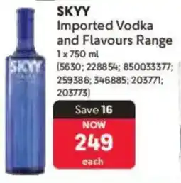 Makro Skyy Imported Vodka and Flavours Range offer