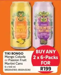 Makro Tiki Bongo Mango Colada or Passion Fruit Martini Cans offer