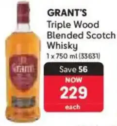 Makro Grant's Triple Wood Blended Scotch Whisky offer