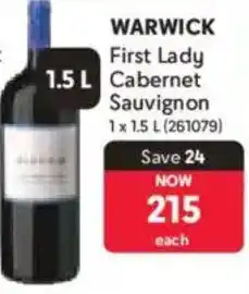 Makro Warwick First Lady Cabernet Sauvignon offer