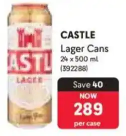Makro Castle Lager Cans offer