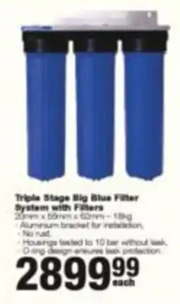 Build It Triple Stage Big Blue Filter System with Filters offer