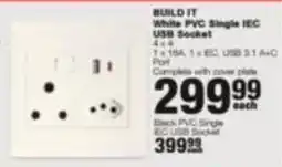 Build It Build it White PVC Single IEC USB Socket offer