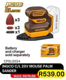 Legacy Industrial Supplies Ingco cordless 20v mouse palm sander offer