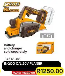 Legacy Industrial Supplies Ingco cordless 20v planer offer