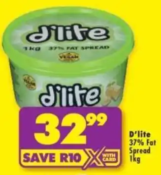 Shoprite D'lite 37% Fat Spread offer