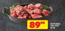 Shoprite BEEF POTJIEKOS LOOSE SERVE per kg offer