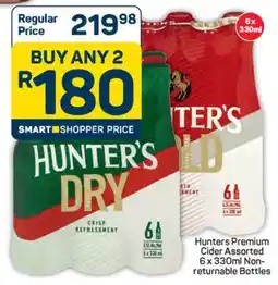 Pick n Pay Hunters Premium Cider Assorted 6 x 330ml Non-returnable Bottles offer
